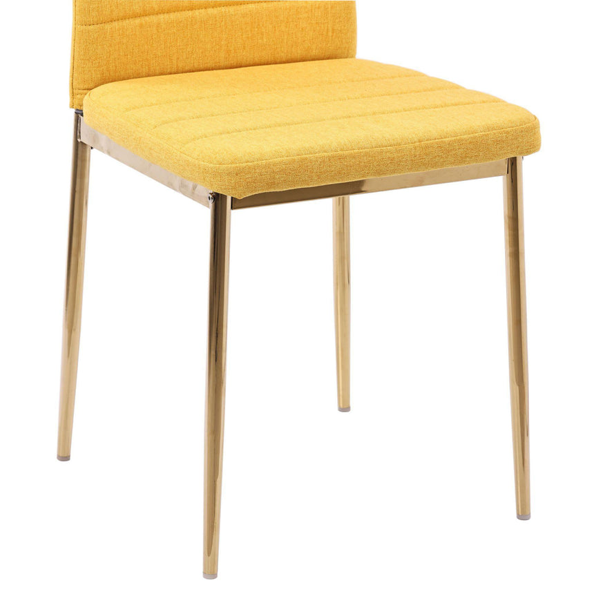 Set of 2 Rovigo Dining Chair in  Fabric with Gold Legs