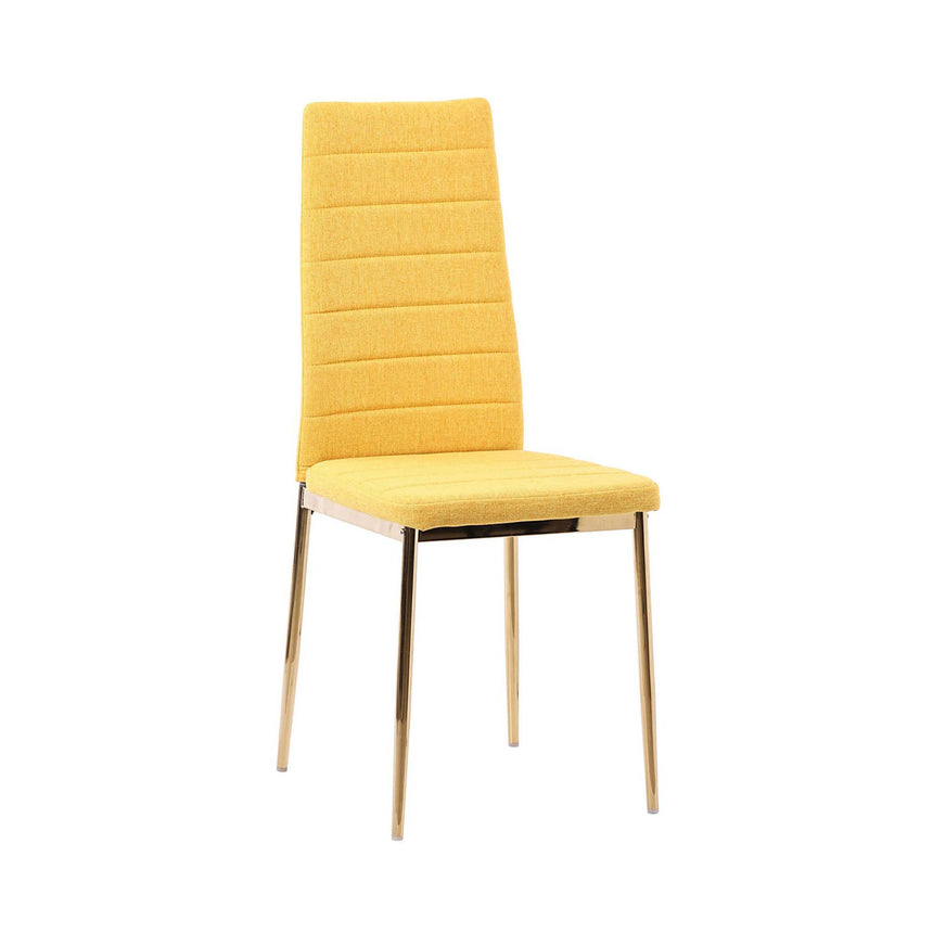 Set of 2 Rovigo Dining Chair in  Fabric with Gold Legs