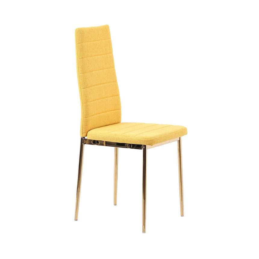 Set of 2 Rovigo Dining Chair in  Fabric with Gold Legs