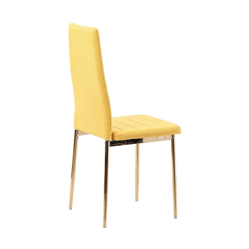 Set of 2 Rovigo Dining Chair in  Fabric with Gold Legs