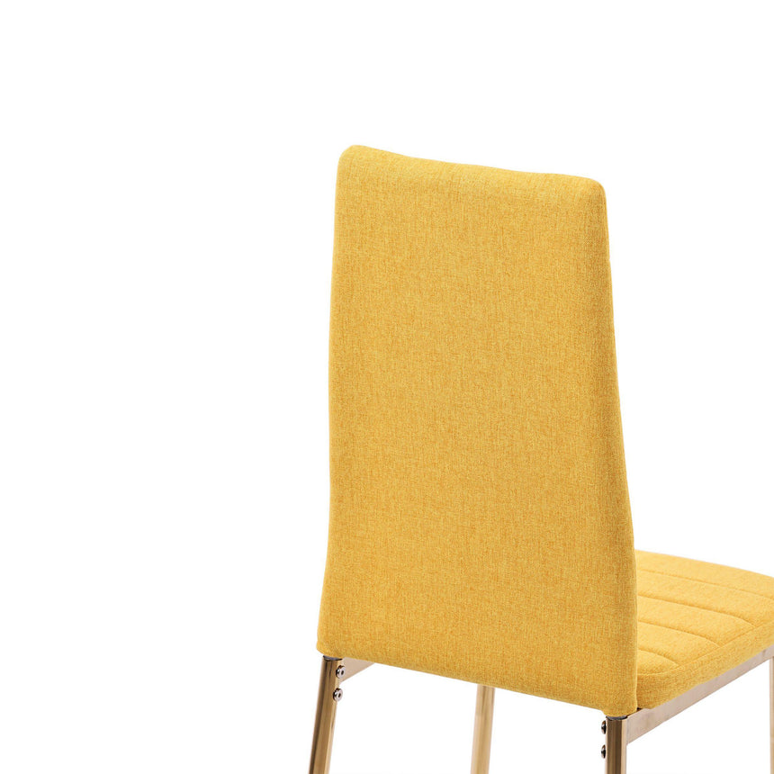 Set of 2 Rovigo Dining Chair in  Fabric with Gold Legs