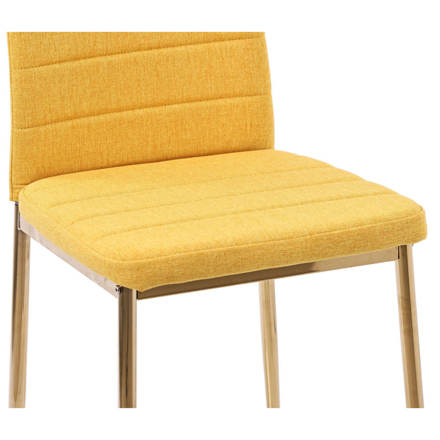 Set of 2 Rovigo Dining Chair in  Fabric with Gold Legs