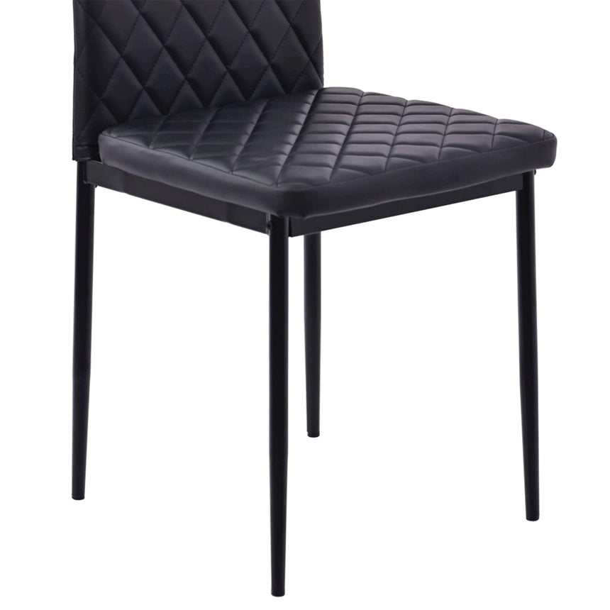 Set of 2 Novato Dining Chairs in Faux Leather and Black Metal Legs