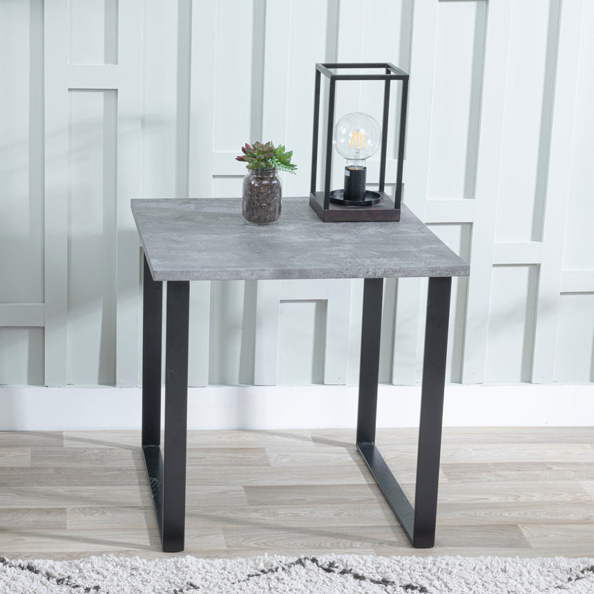 Gaeta Faux Concrete Square Side Table