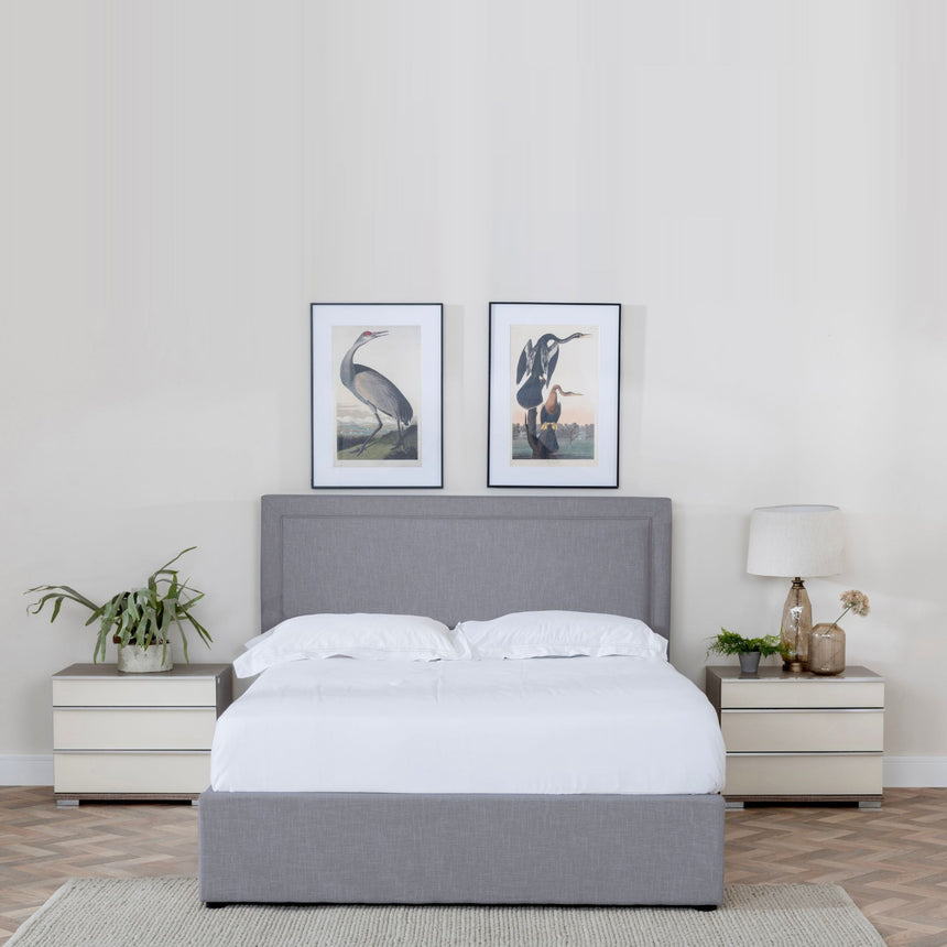 Conley Light Grey Fabric Ottoman Storage Bed