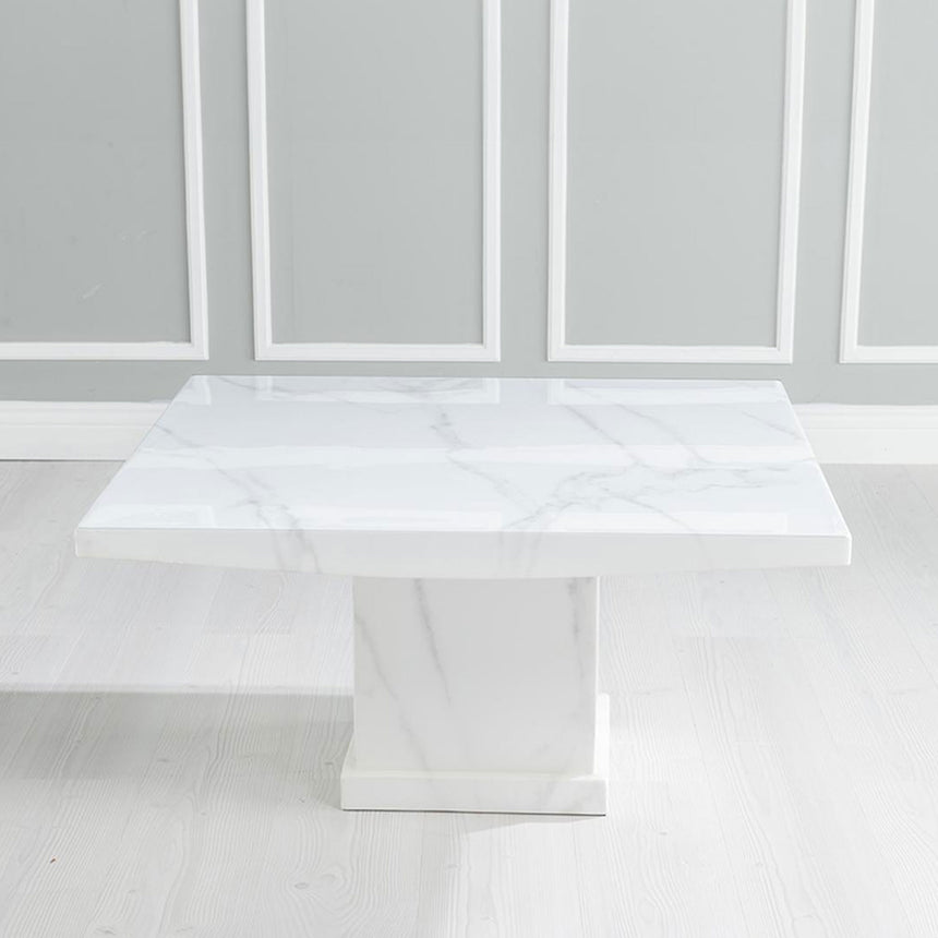 Giovanni Square White Marble Coffee Table