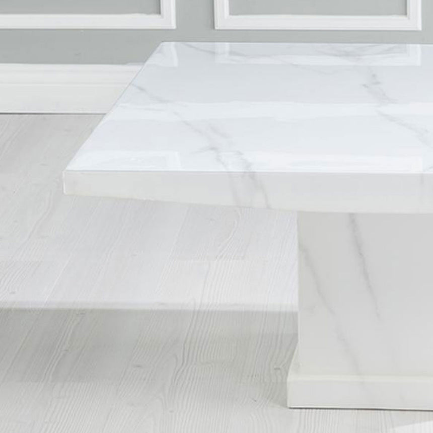 Giovanni Square White Marble Coffee Table