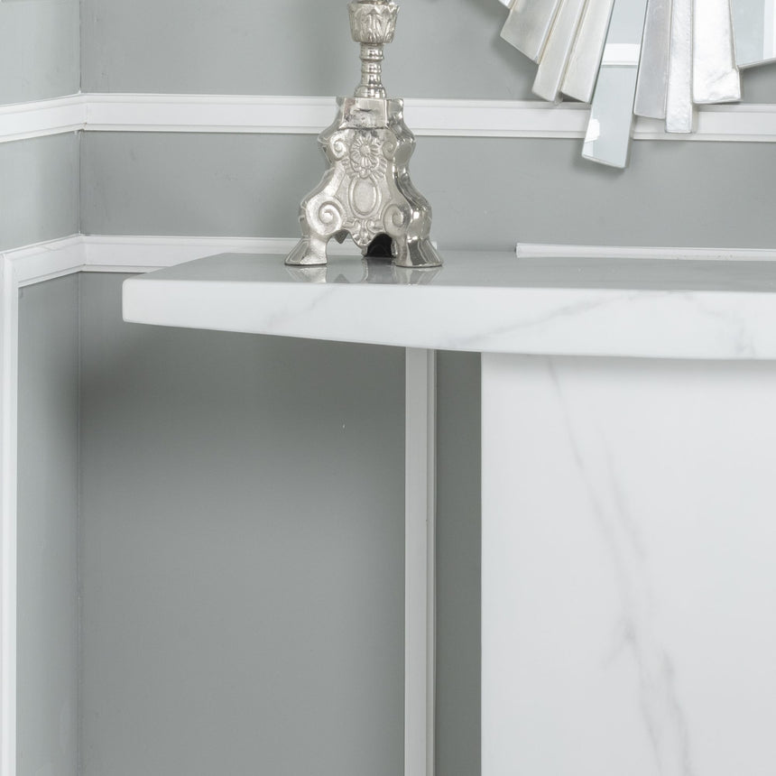 Giovanni White Marble Console Table