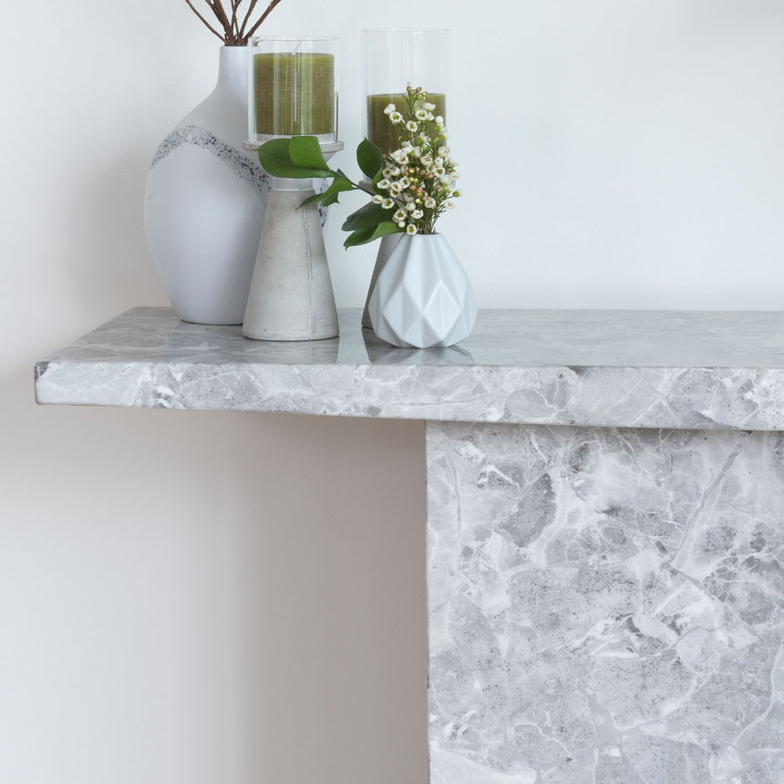 Ruvo Grey Marble Console Table