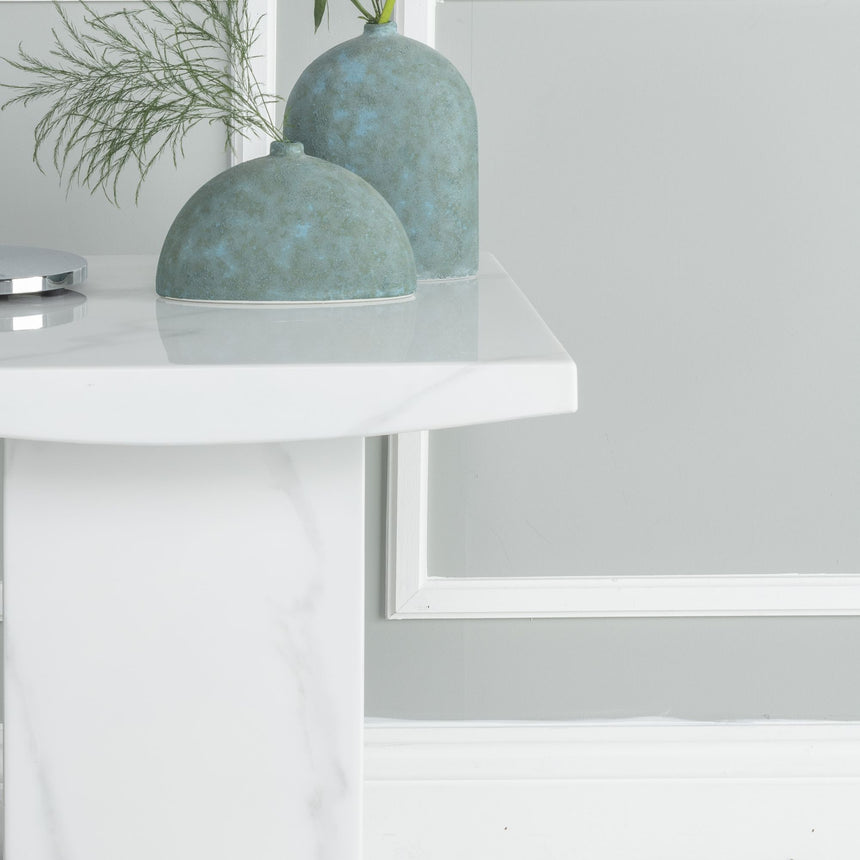 Giovanni White Marble Lamp Table