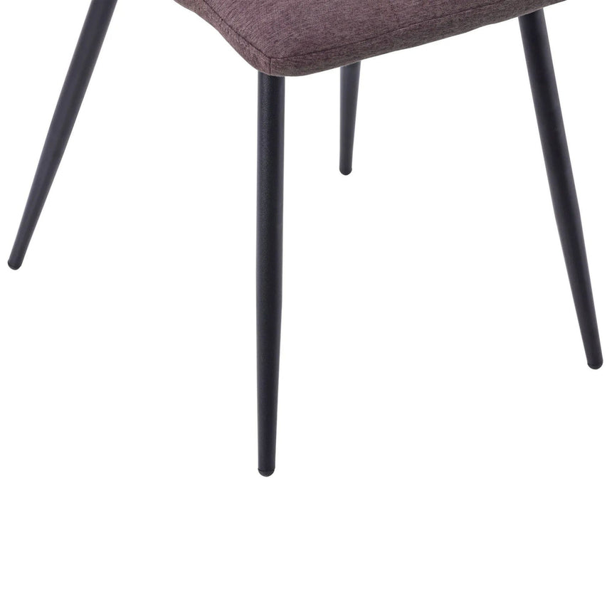 Set of 2 Bolzano Dining Chairs in Fabric and Black Metal Legs