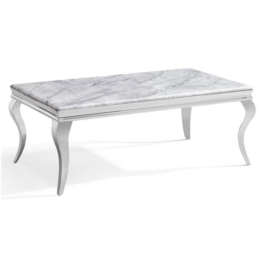 Milan Grey Marble and Chrome Coffee Table