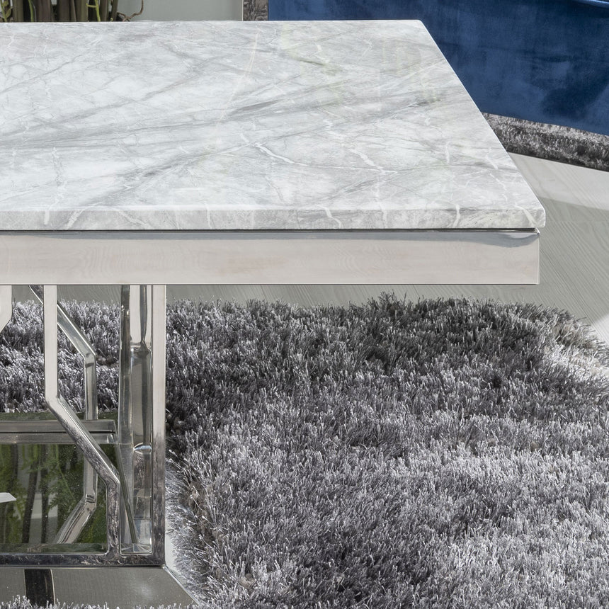 Sardinia Grey Marble and Chrome Coffee Table