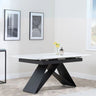 Wedge Ceramic Extending Dining Table with Black Cross Base - 140cm-180cm