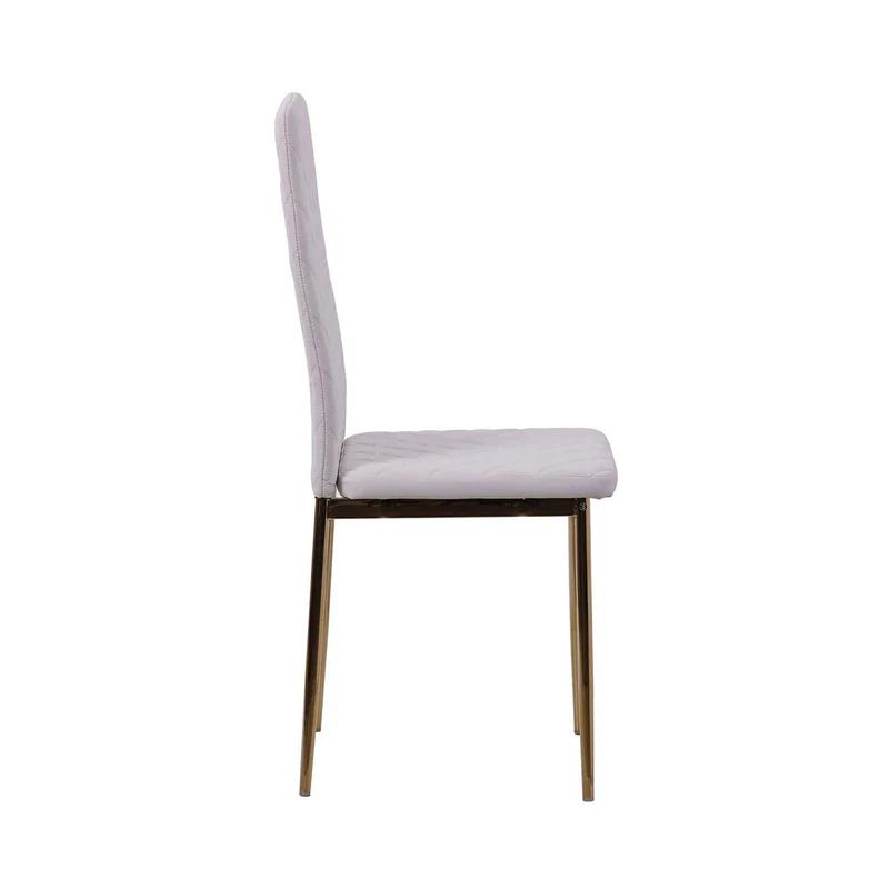 Set of 2 Novato Dining Chairs in Faux Leather and Gold Metal Legs