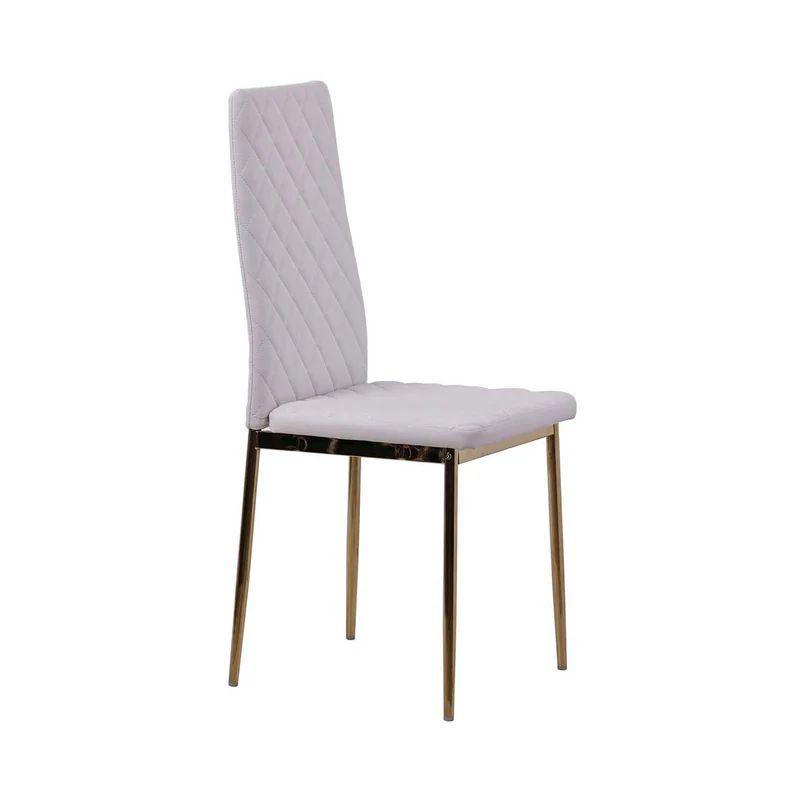 Set of 2 Novato Dining Chairs in Faux Leather and Gold Metal Legs