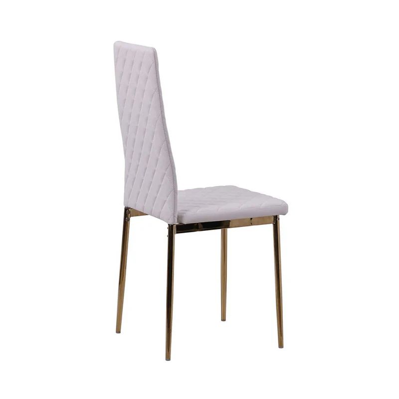 Set of 2 Novato Dining Chairs in Faux Leather and Gold Metal Legs