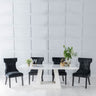 Pesaro White Marble Dining Set - Brixen Fabric Chairs