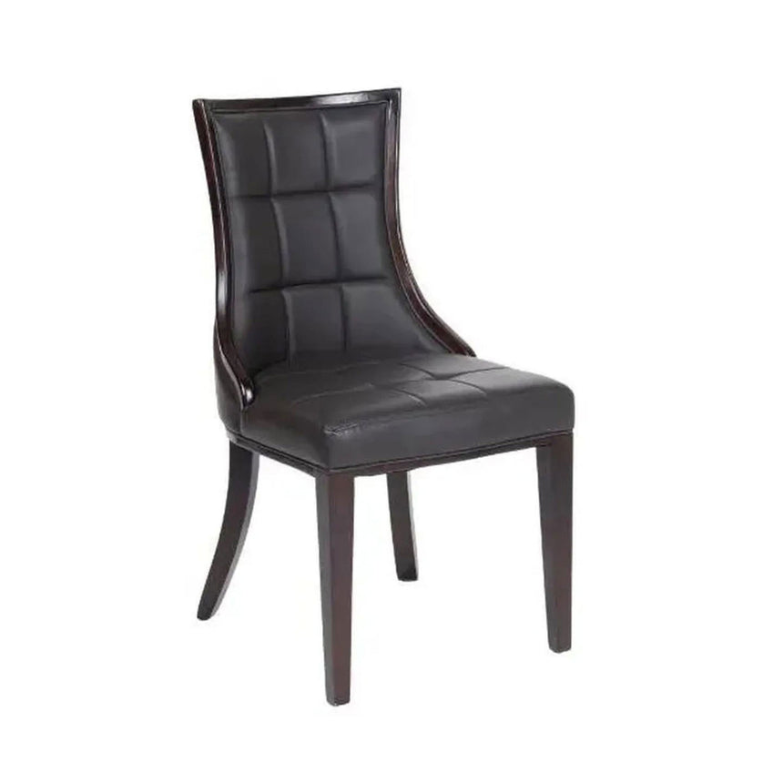 Set of 2 Sandia Leather Dining Chair with Brown Legs