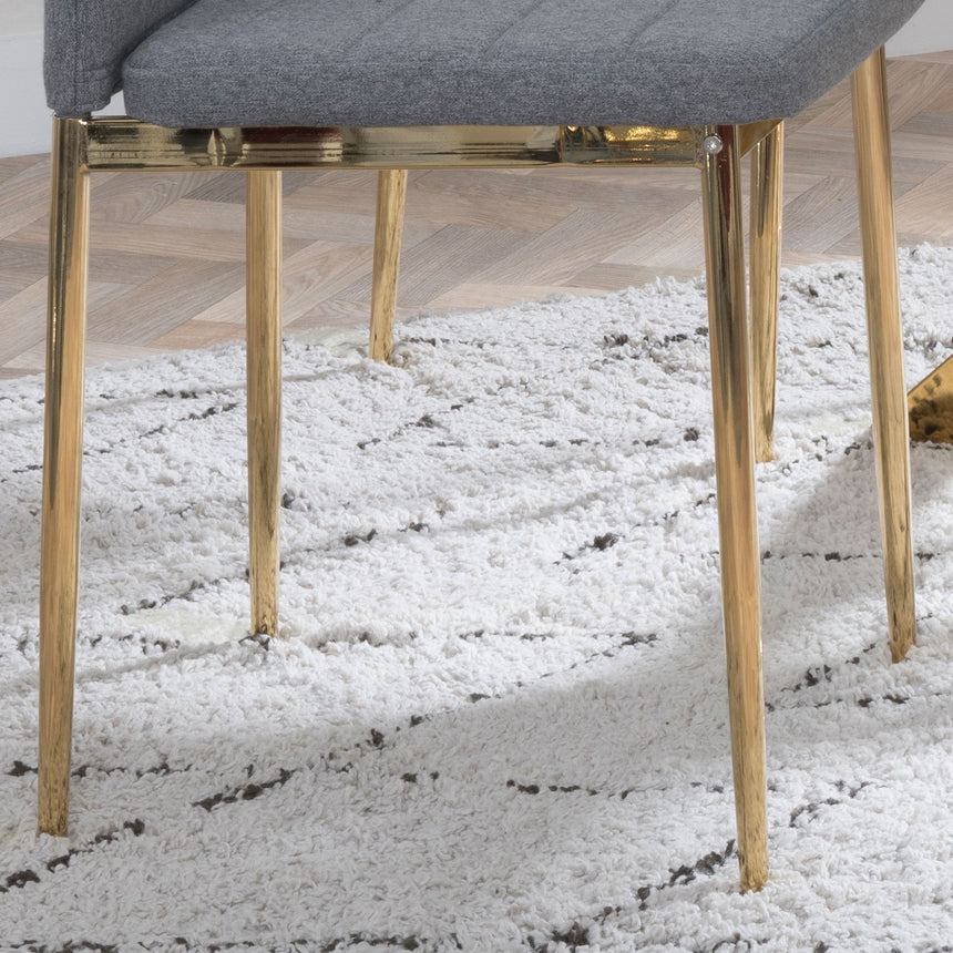 Set of 2 Rovigo Dining Chair in  Fabric with Gold Legs