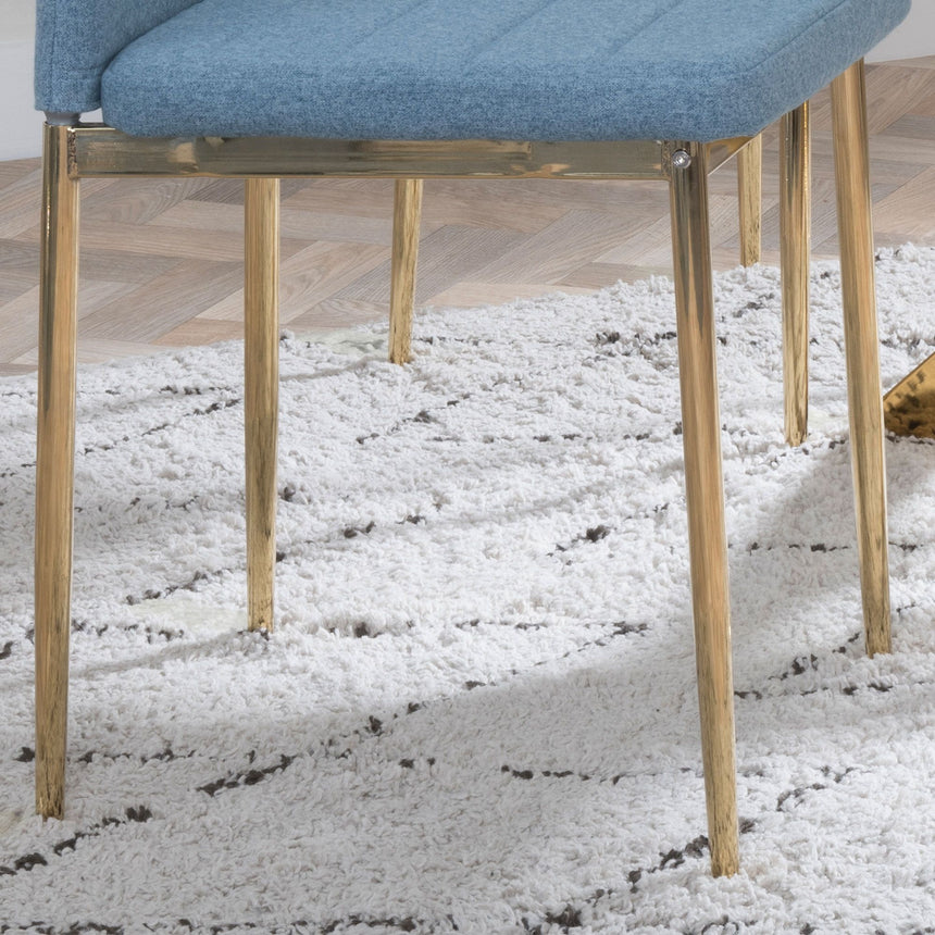 Set of 2 Rovigo Dining Chair in  Fabric with Gold Legs