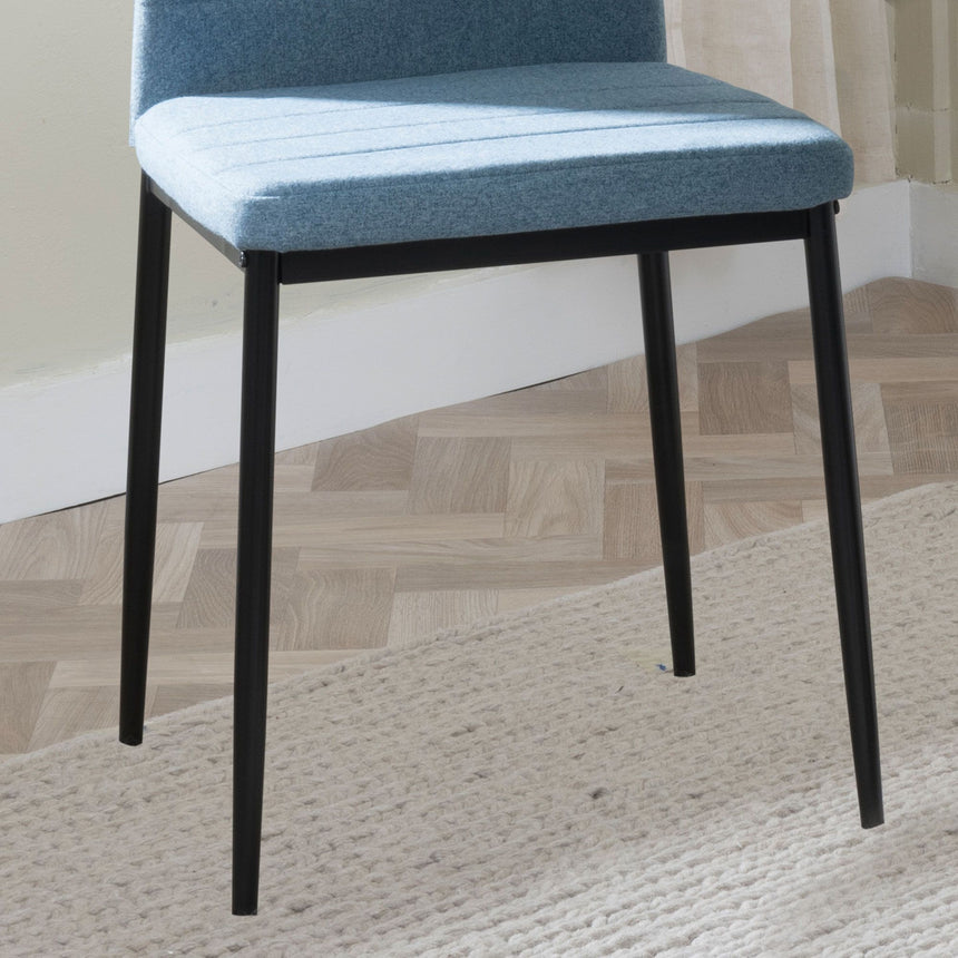 Set of 2 Rovigo Dining Chair in Fabric with Black Legs