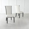 Set of 2 Milazzo Leather Dining Chair with Black Legs and High Gloss Side Trims