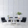 Loreto Grey Marble Dining Set - Terni Fabric Chairs