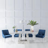 Loreto Grey Marble Dining Set - Terni Fabric Chairs