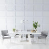 Pesaro White Marble Dining Set - Terni Fabric Chairs