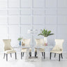 Loreto Grey Marble Dining Set - Parish Faux Leather Chairs